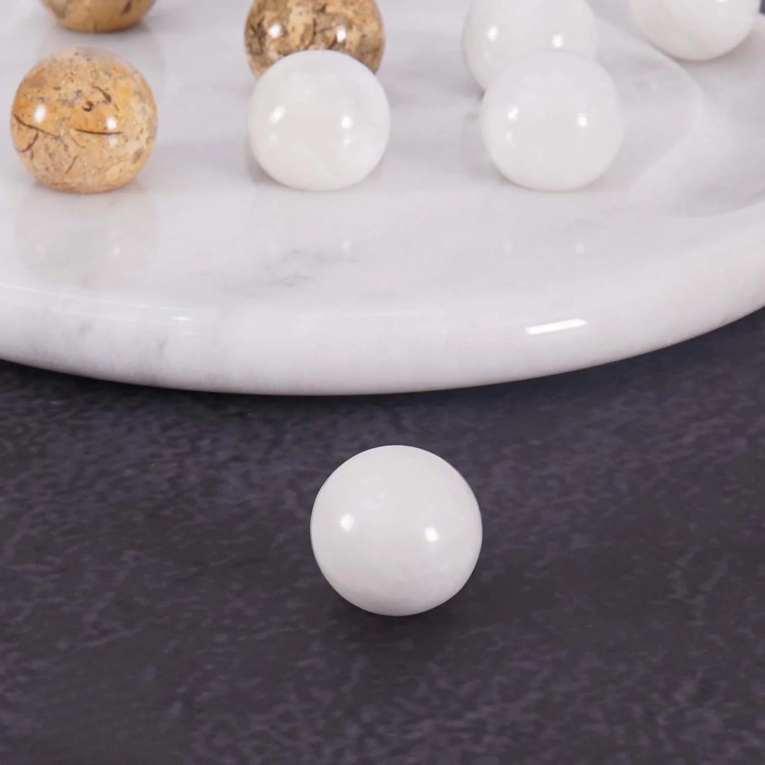 Tic Tac Toe White Coral Marble Board Game