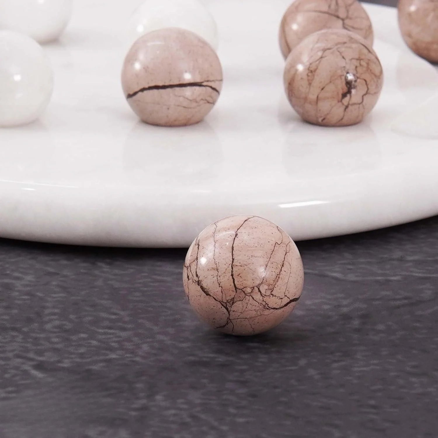 Tic Tac Toe White and Marinara Marble Board Game