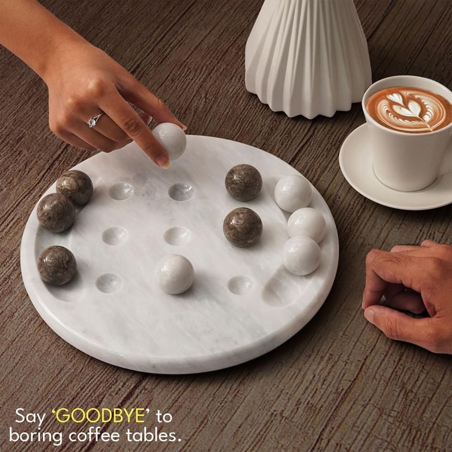 Tic Tac Toe White and Oceanic Handmade Board Game