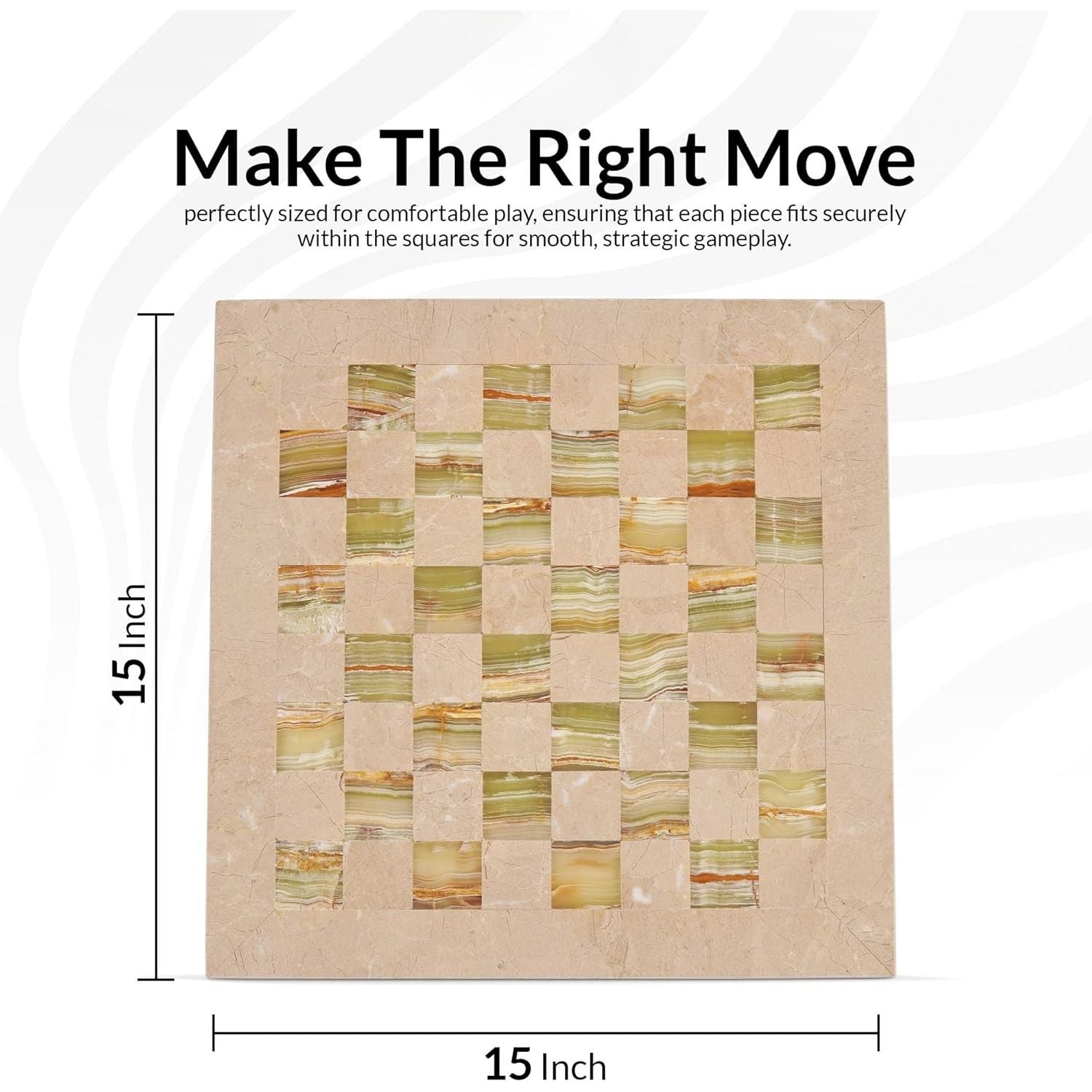 Verona Green Marble Chess Board 