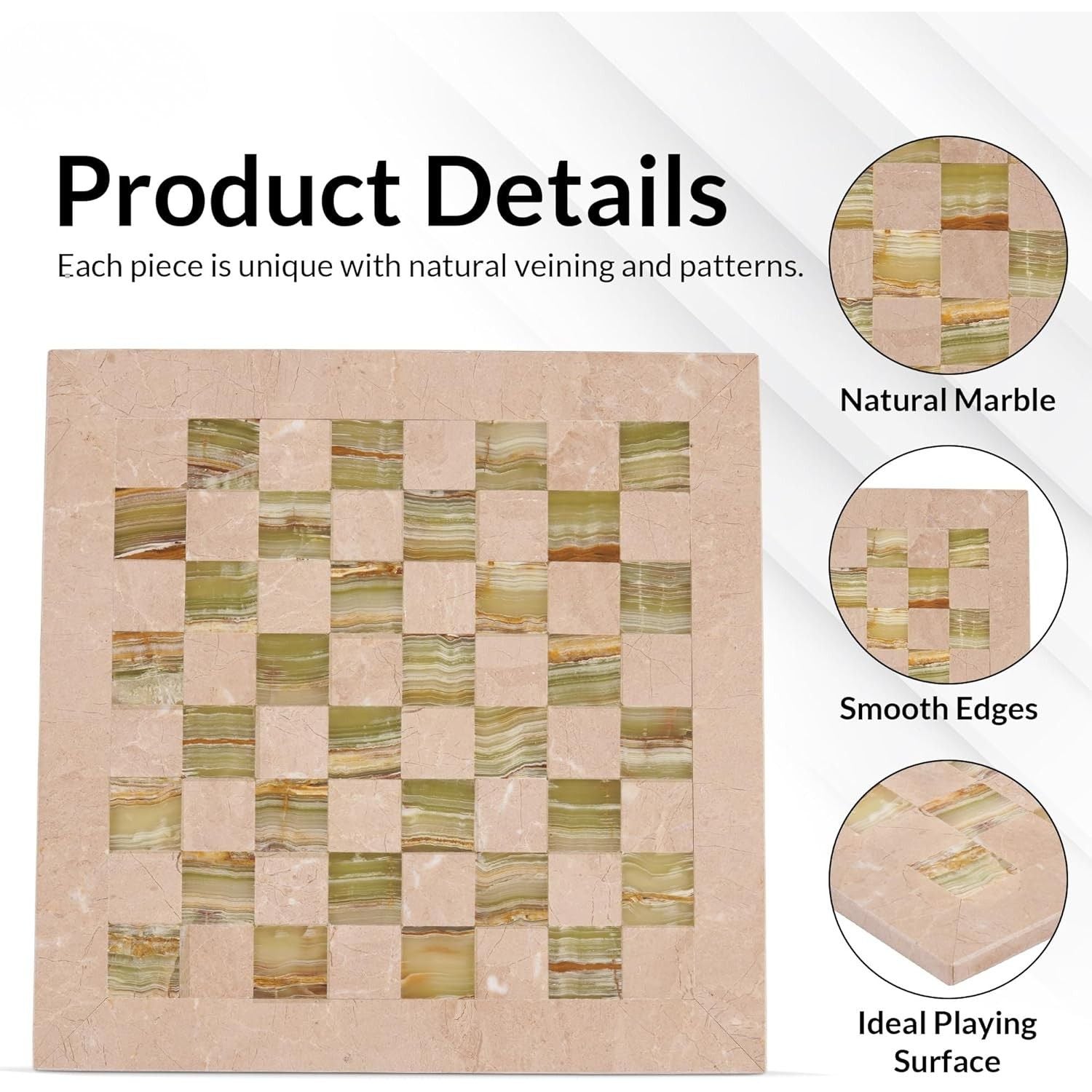 Verona Green Marble Chess Board Only