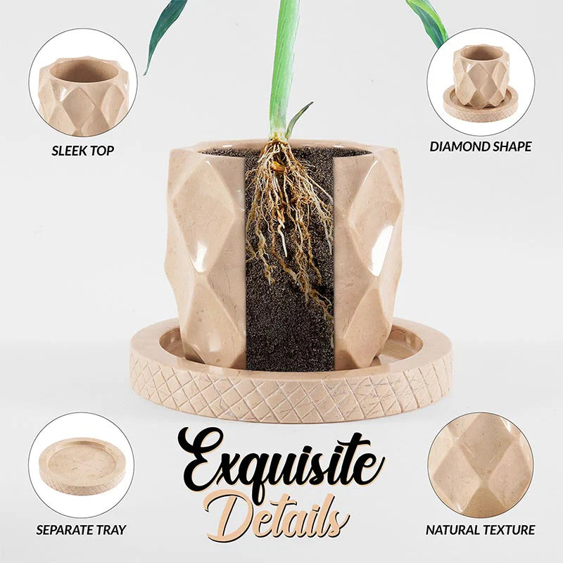 Verona Handmade Marble Planters For Houseplants