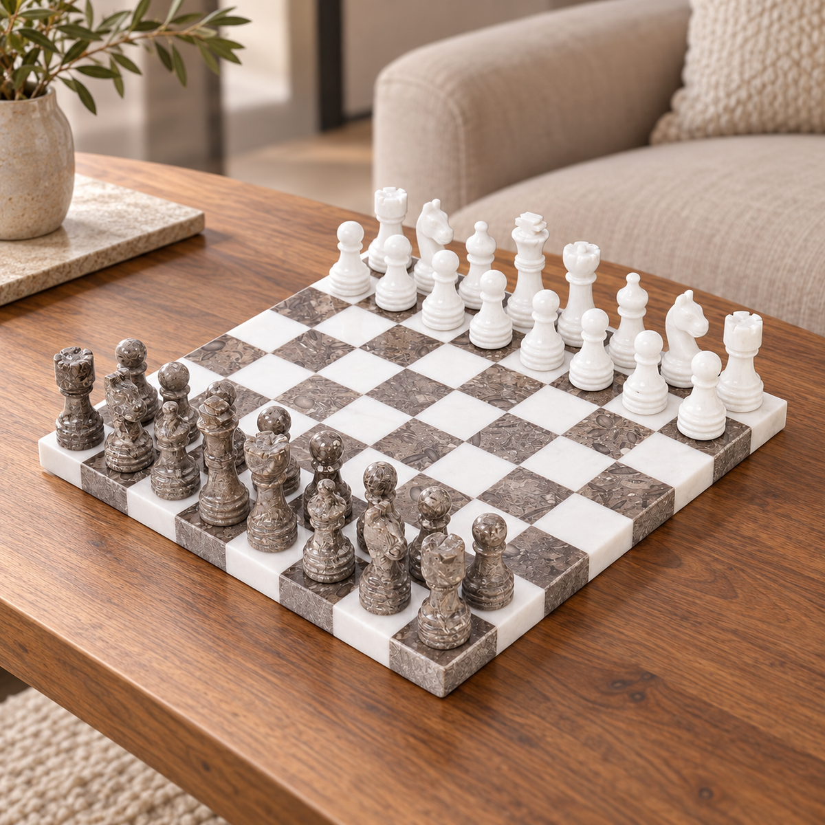 marble chess set white oceanic chess set