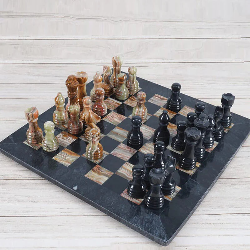 black and green chess set