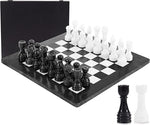 black and white chess storage box