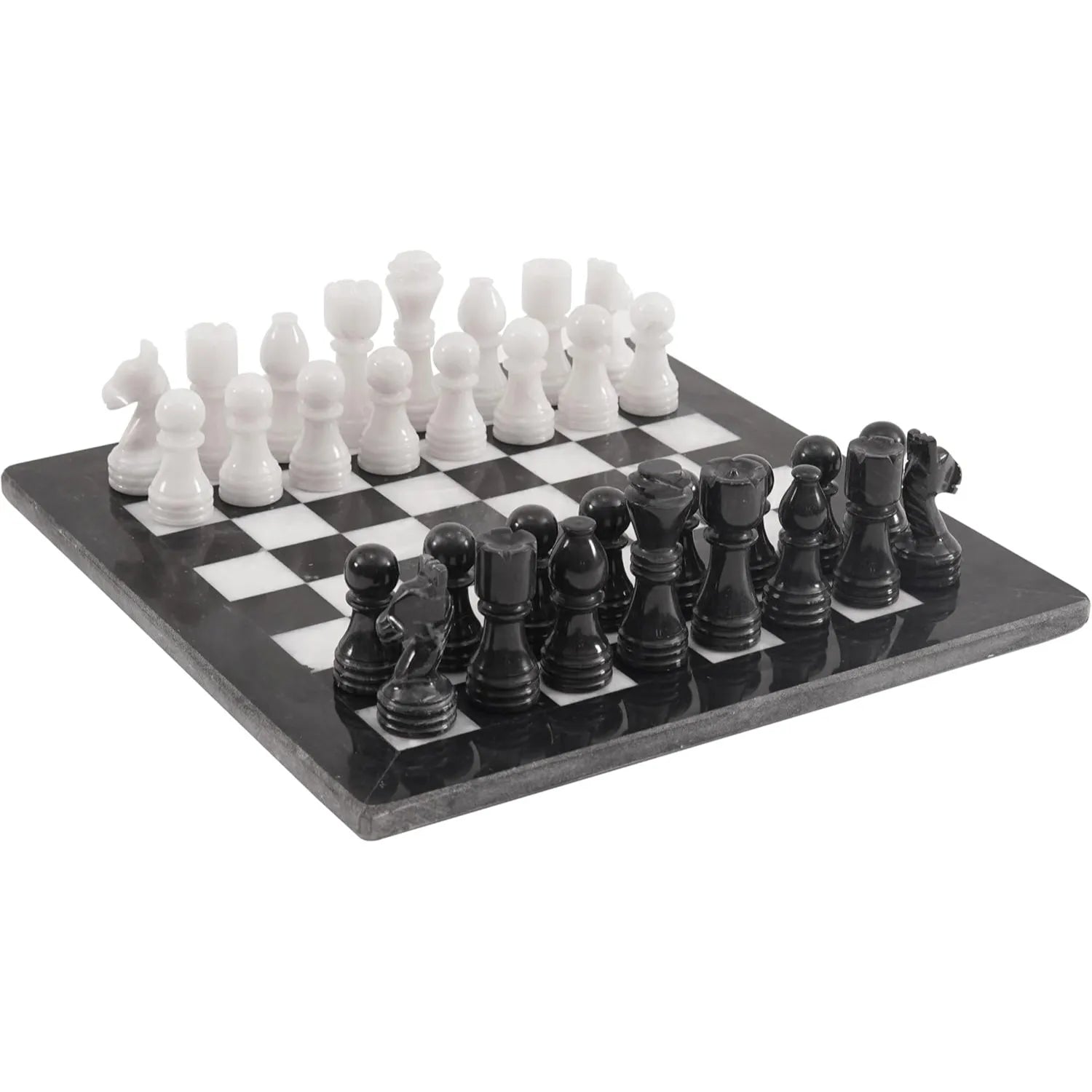 black and white onyx chess set