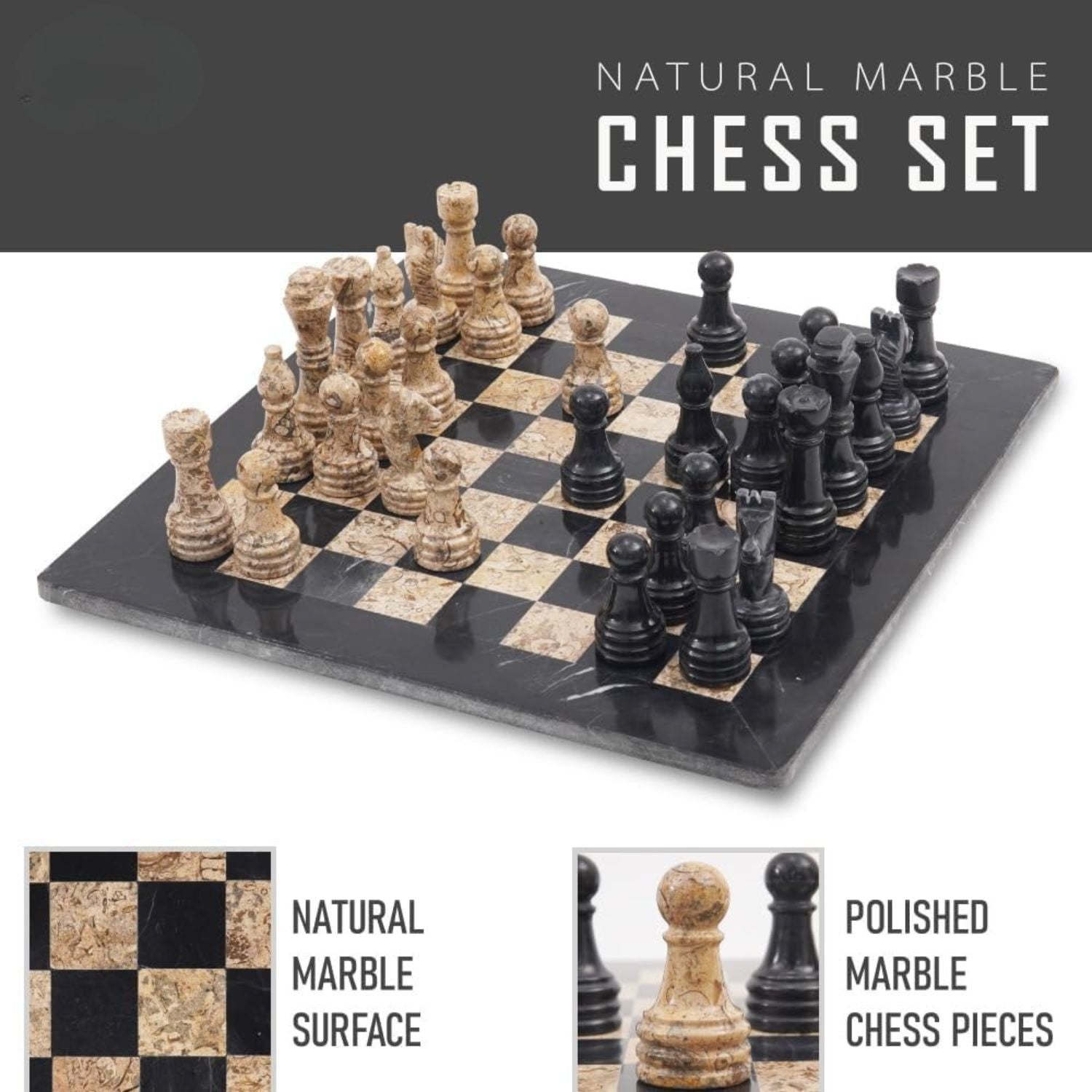 black coral luxury chess set