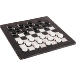 black and white marble checker set