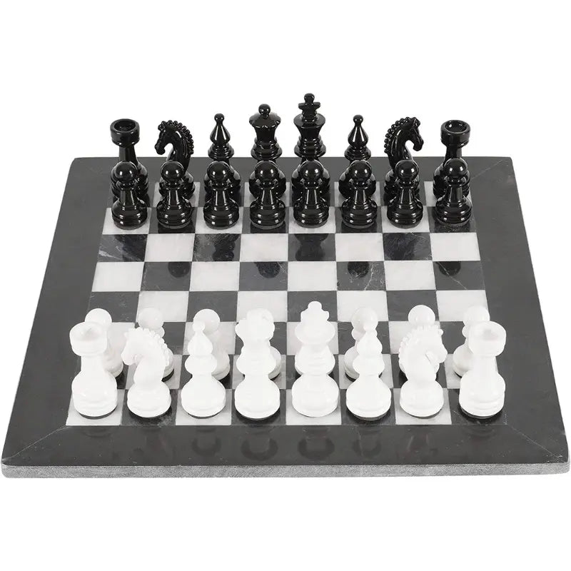 black and white marble chess sets