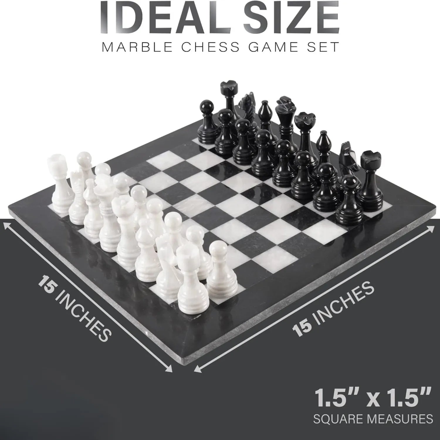 black and white marble onyx chess