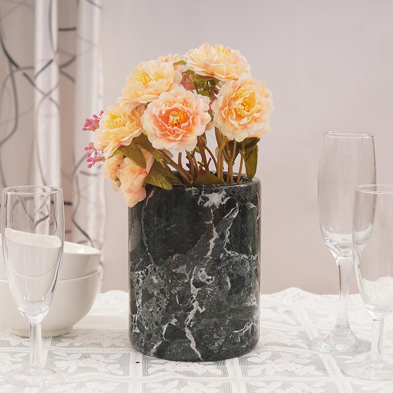 black utensil marble holder