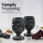 black wine glass marble