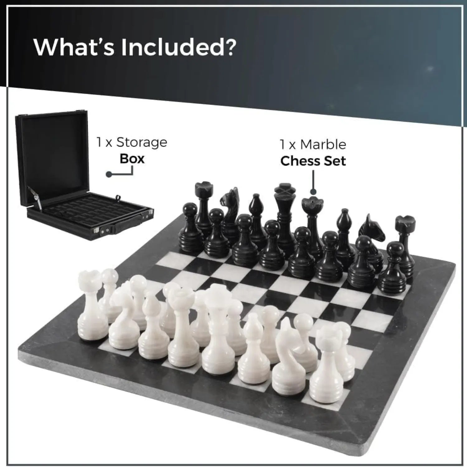 marble chess with storage box