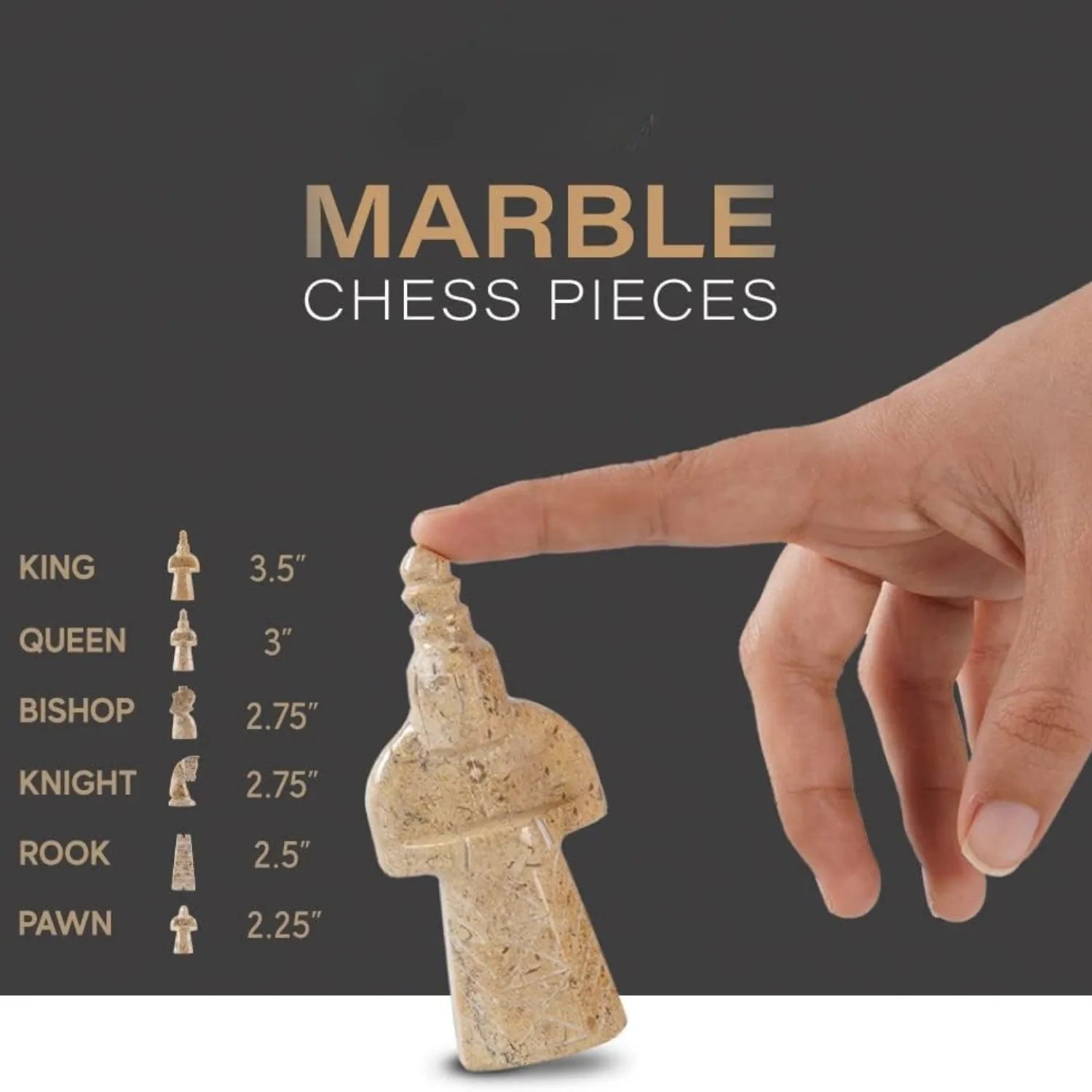 coral marble chess pieces