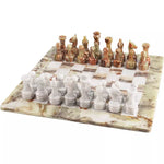 green and white chess set