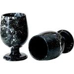 handmade black marble wine glasses