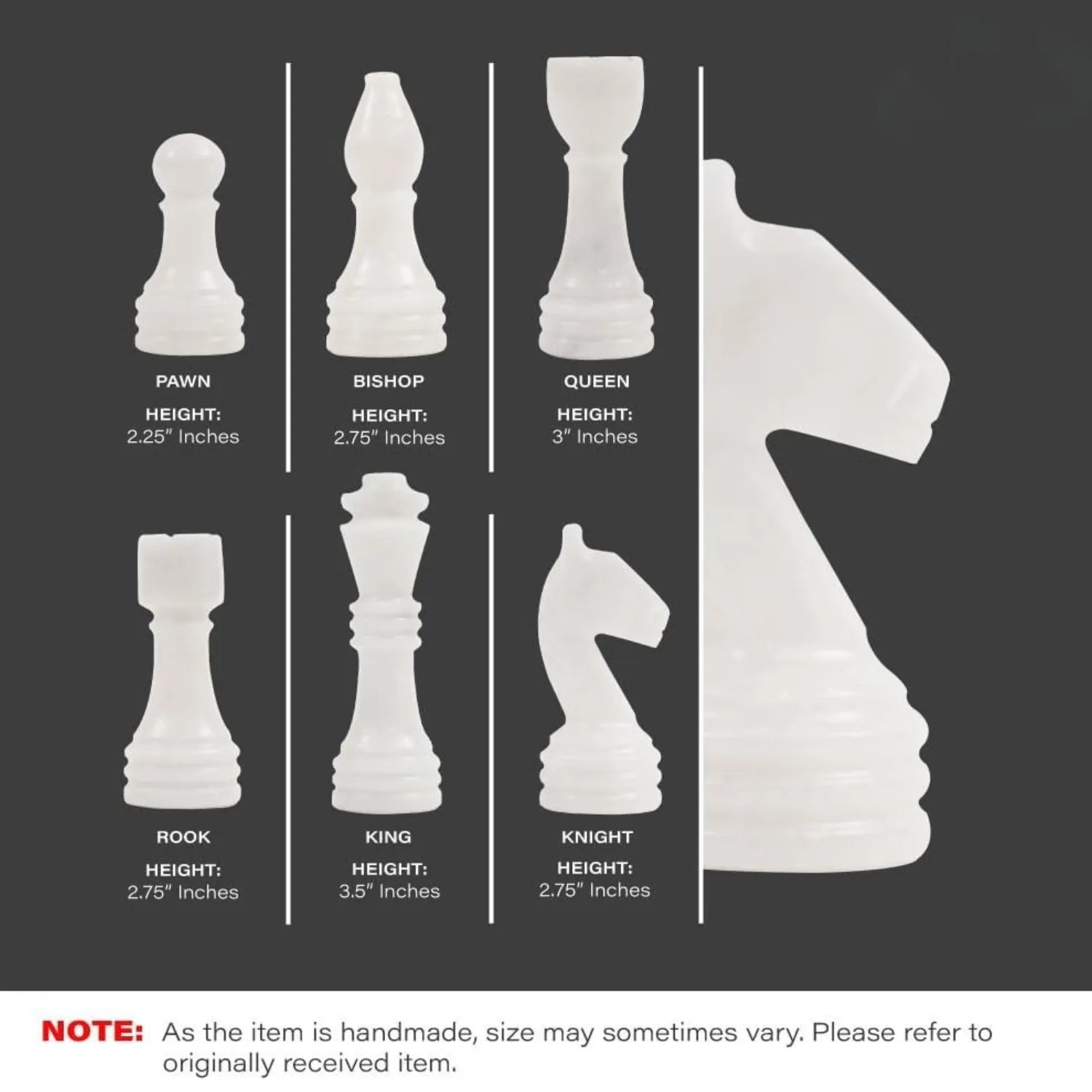 marble chess pieces white