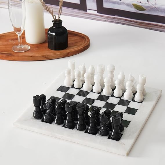 marble chess set white and black