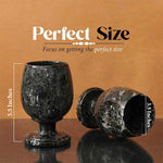 marble black wine glass