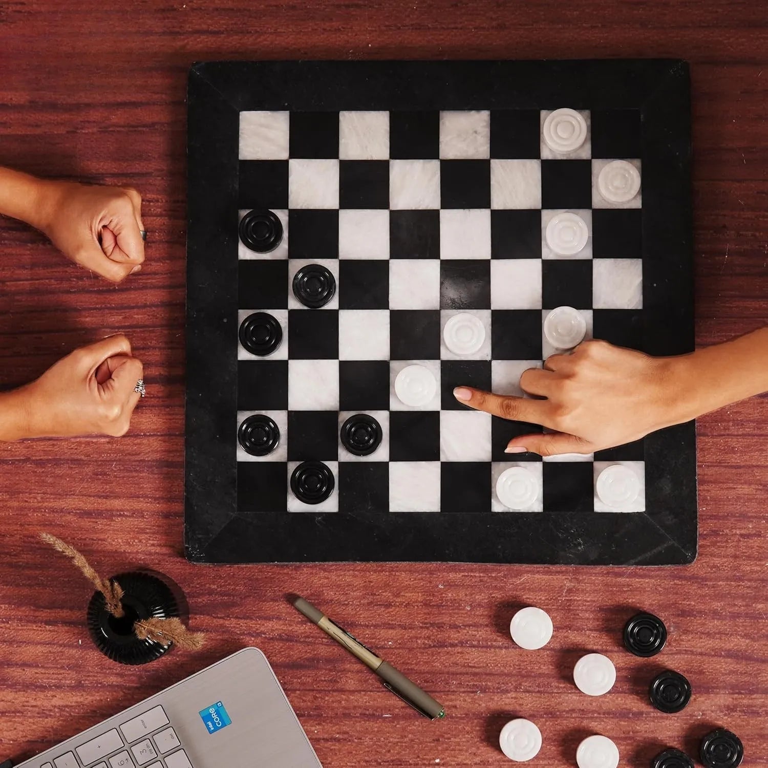 marble checker board game