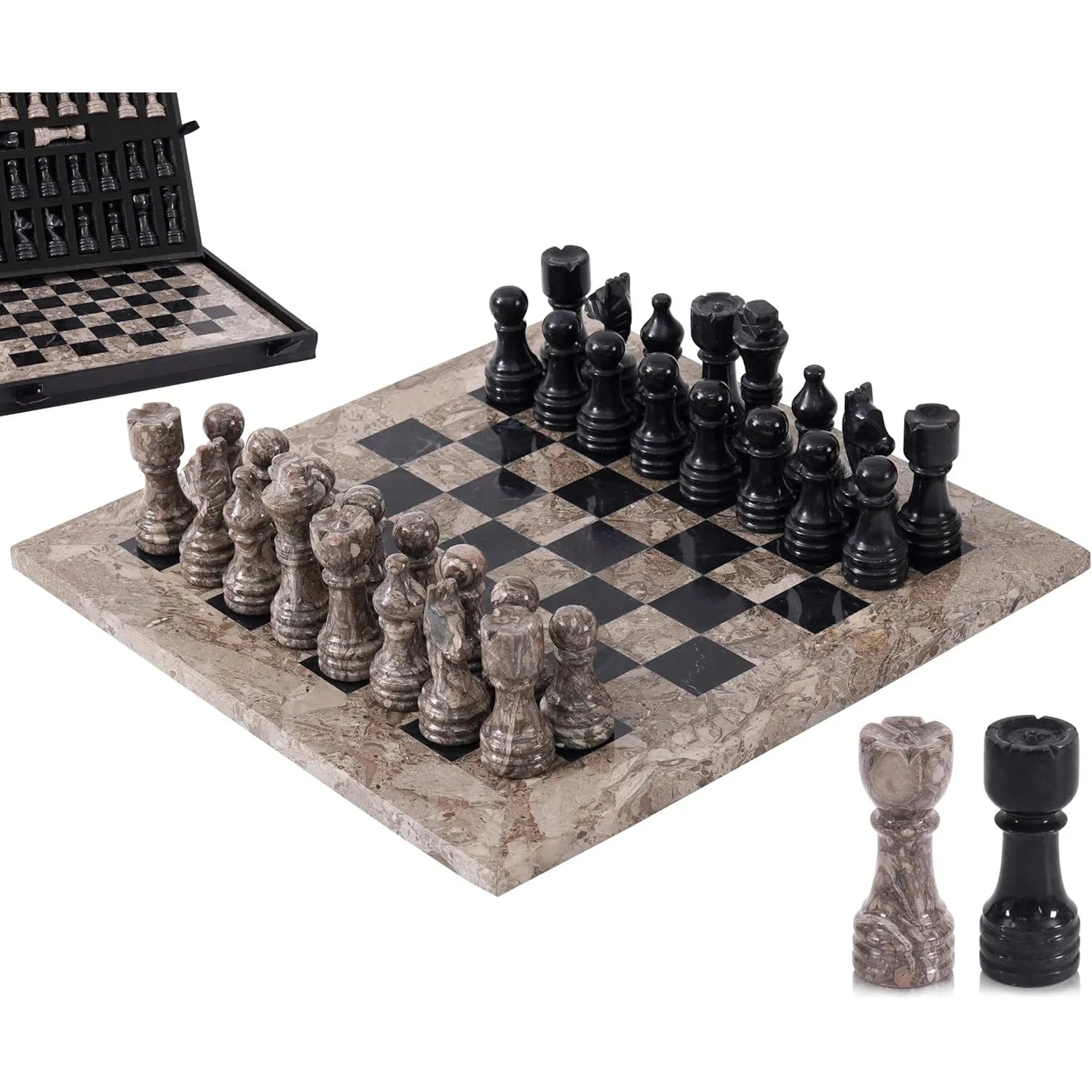 oceanic and black marble chess