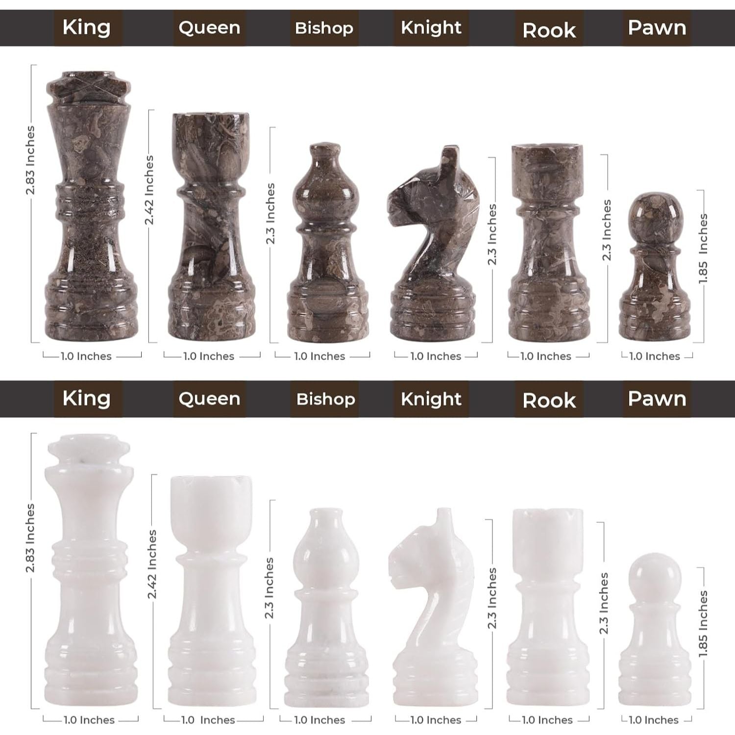 oceanic white round marble chess