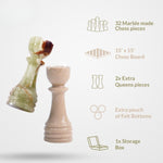onyx marble chess board pieces