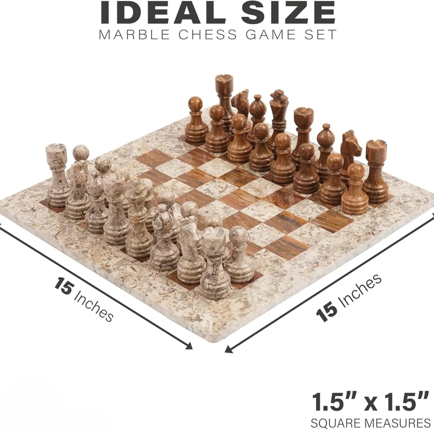 15 inch onyx marble chess set