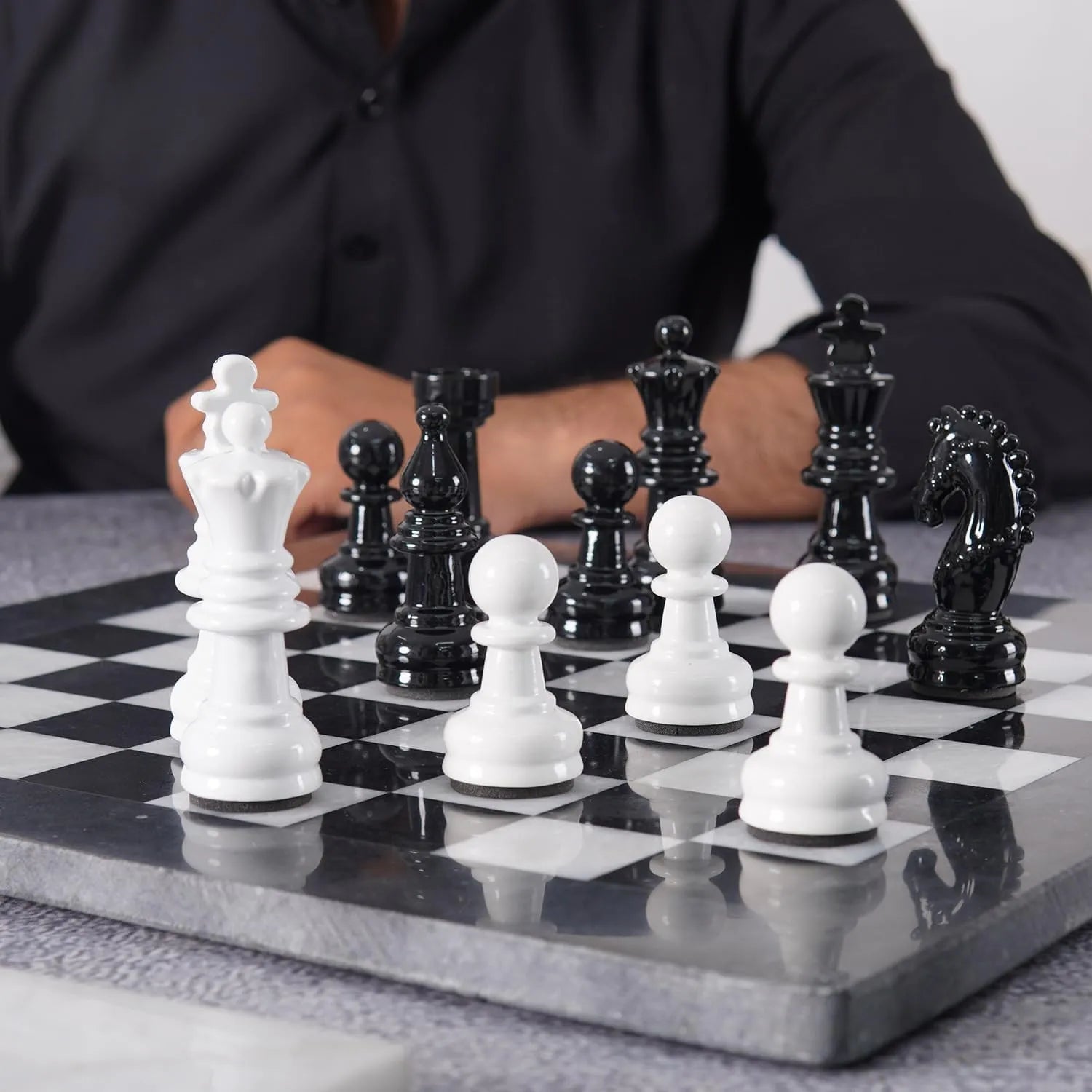 onyx marble chess board