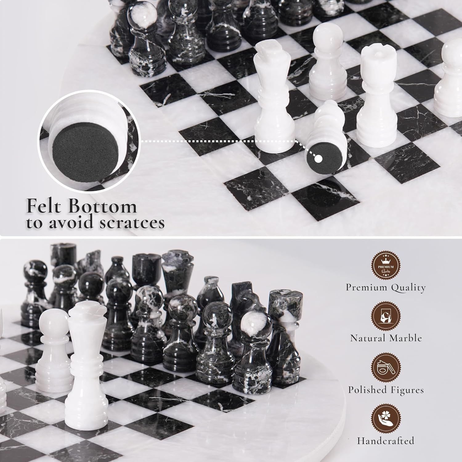 round marble chess set