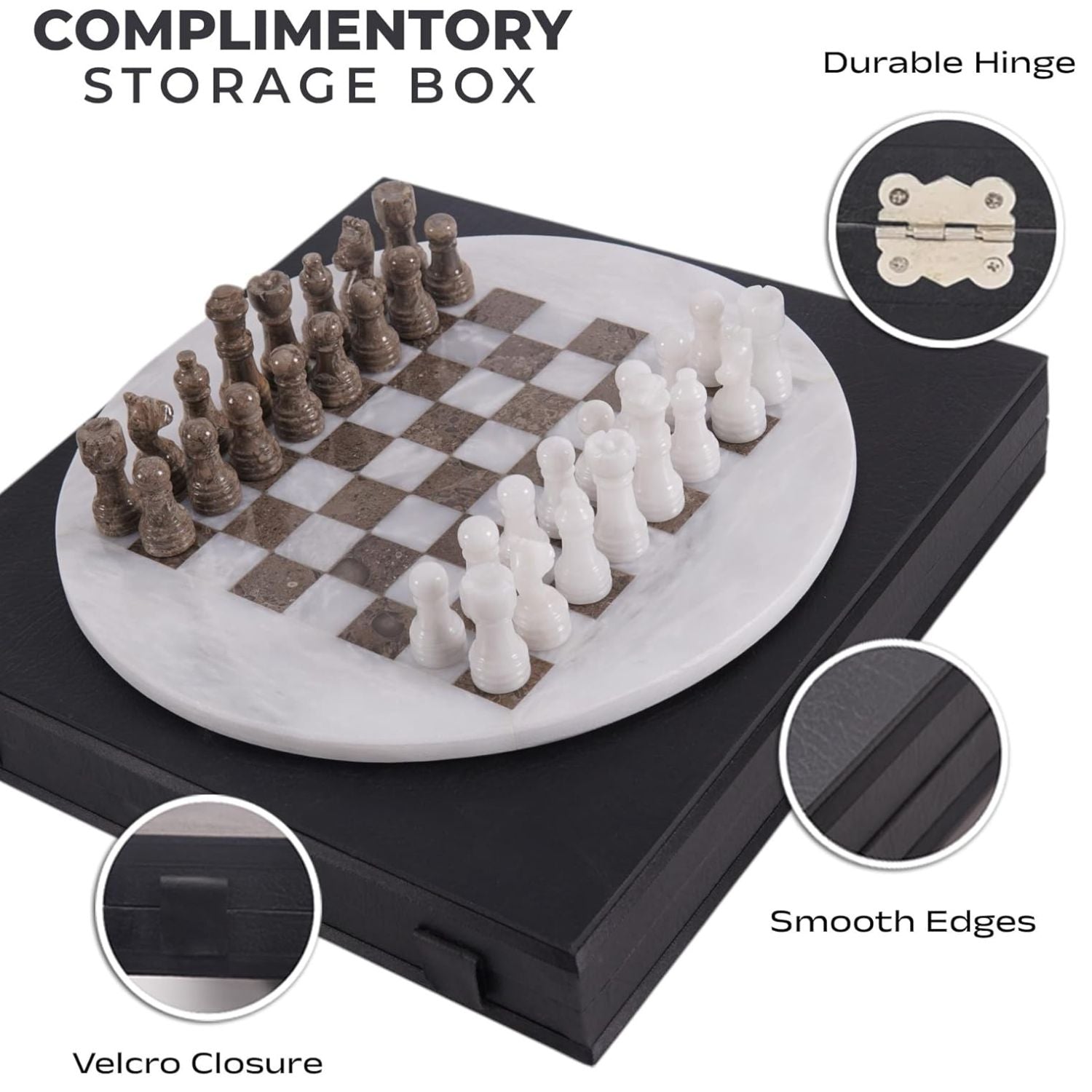 round chess white oceanic with storage