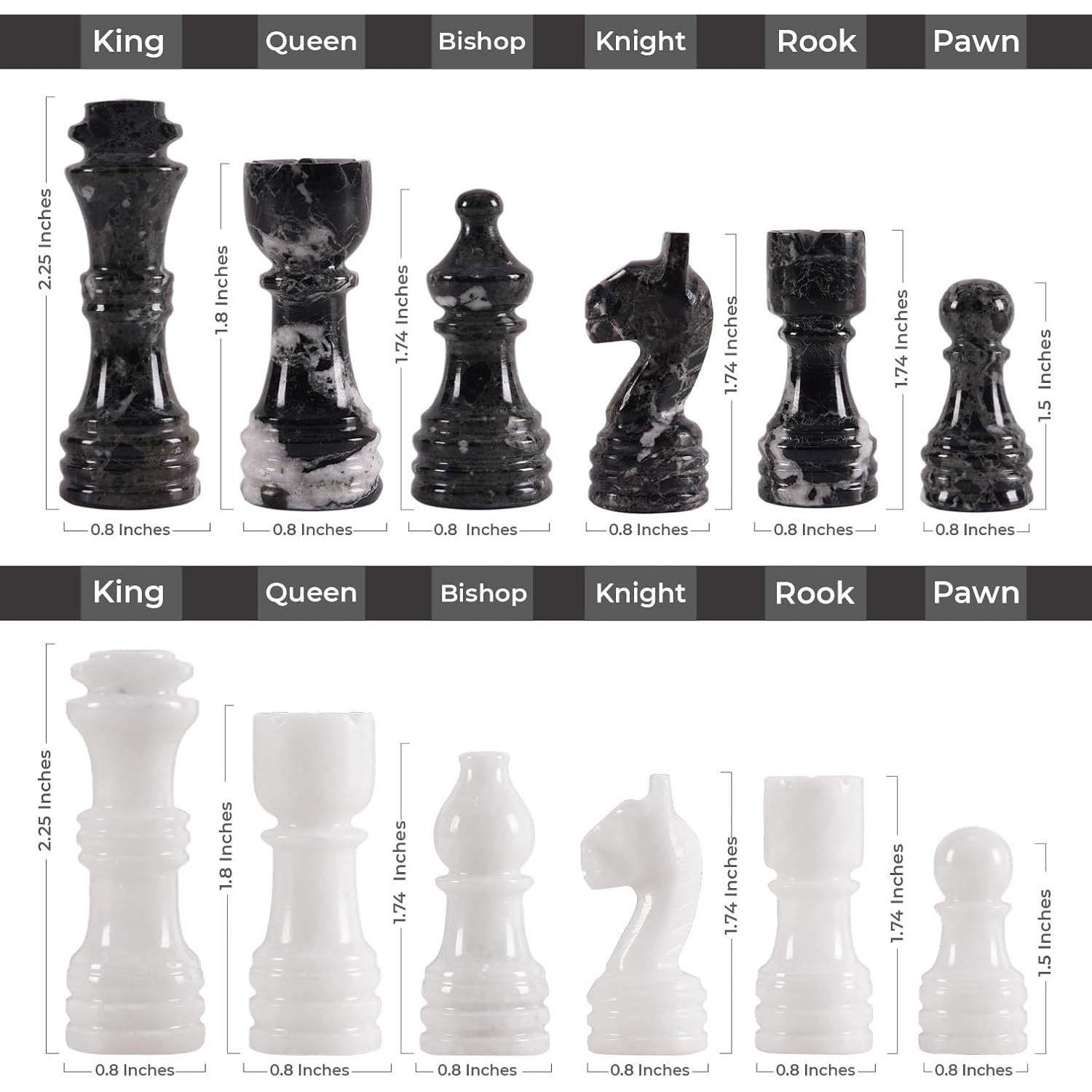 round marble board chess pieces