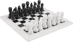 white and black marble chess set