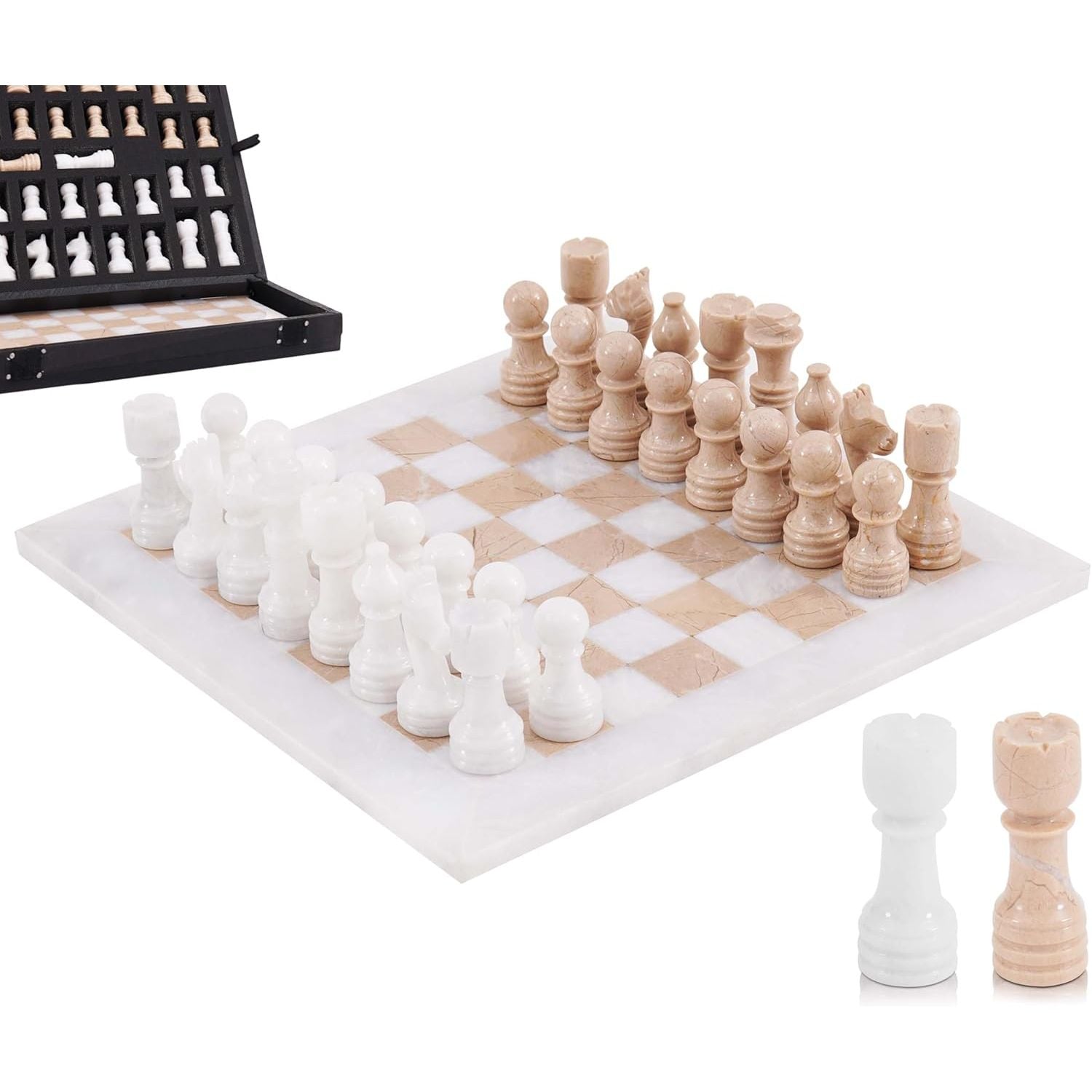 white and verona marble chess board