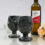 wine black marble glasses