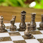 White and Oceanic High-Quality Marble Chess Set