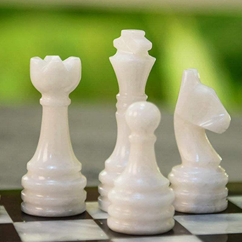 12 Inches Black and White High-Quality Chess Marble Set – Royal