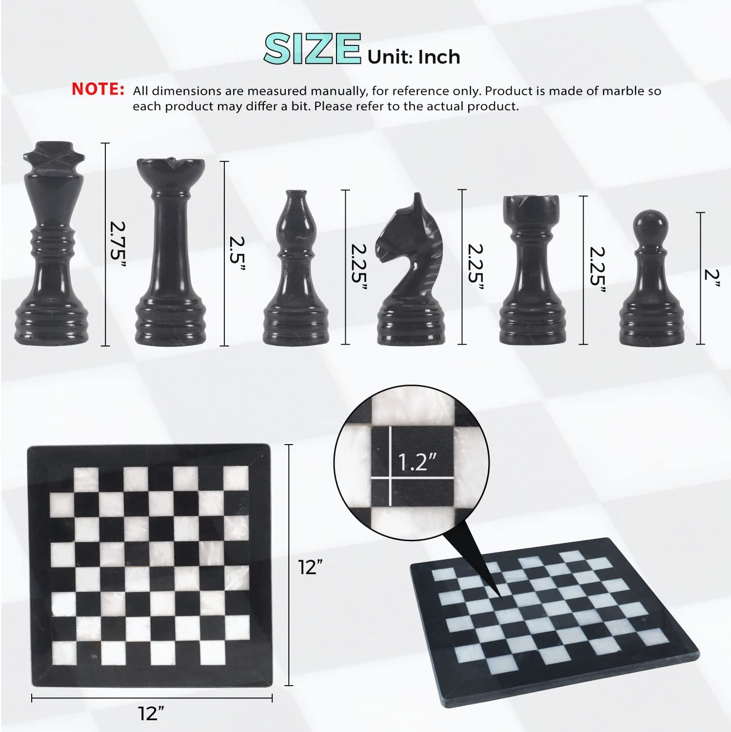 Royale Castle Series Luxury Chess Board Maple & Stripped Ebony