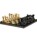 Black and Coral High-Quality Marble Chess Set
