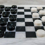 15 Inch White and Black Marble Checker Sets