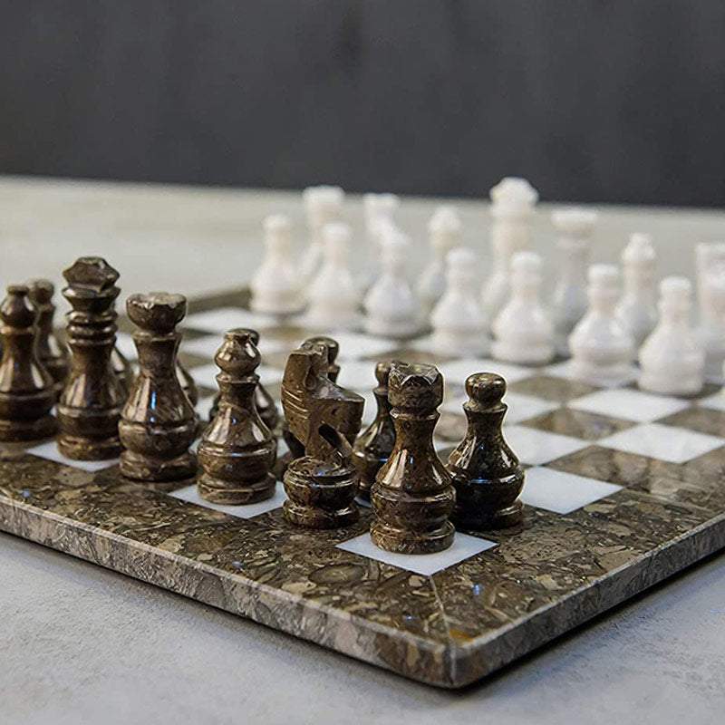 Oceanic & White Marble Chess Set – Royal Bishop - Marble Chess Store