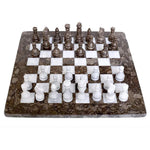 15 Inches Oceanic and White High-Quality Marble Chess Set