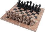 Black & Marinara marble chess set
