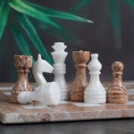 Marinara and White marble chess set