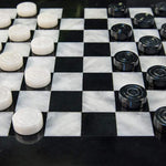 15 Inch Black and White High-Quality Marble Checkers