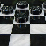 15 Inch Black and White High-Quality Marble Checkers