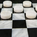 15 Inch Black and White High-Quality Marble Checkers