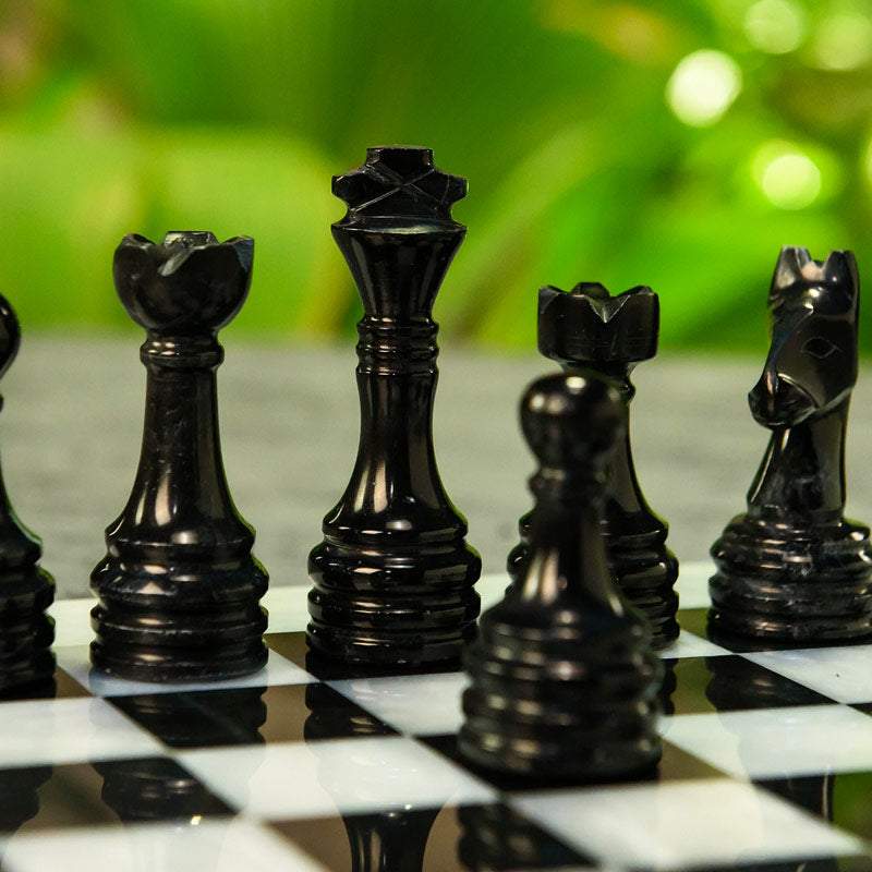 Onyx marble chess pieces