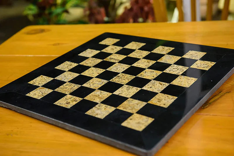 black and coral chess board only