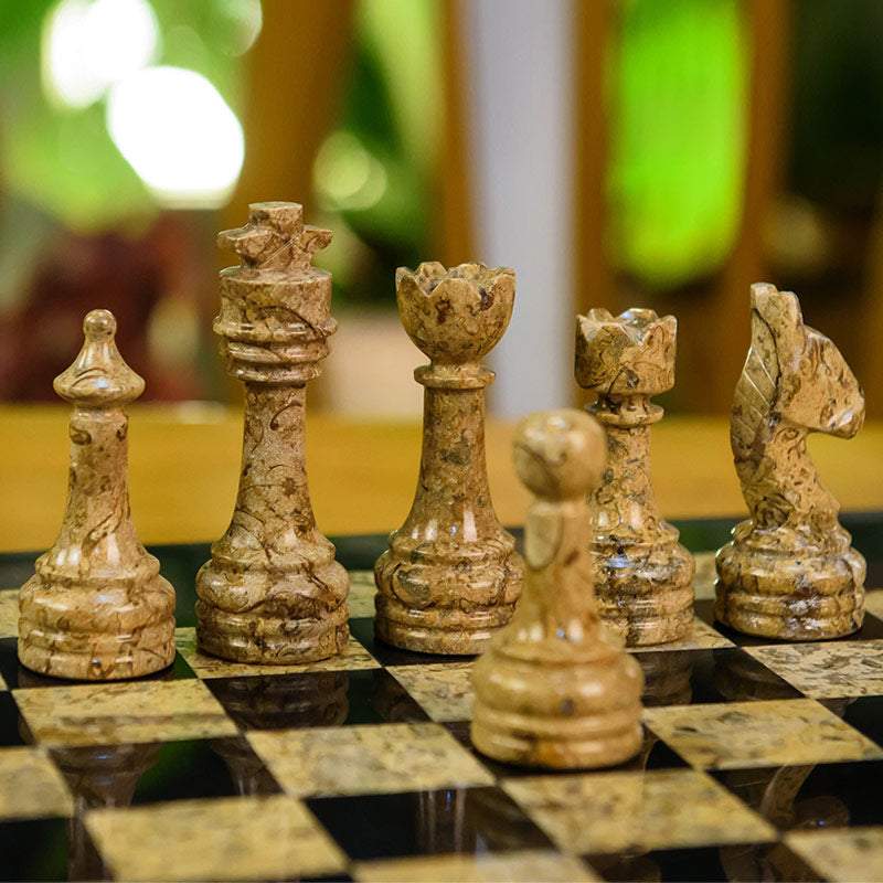 marble chess pieces